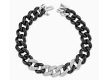 Shay WG 5 Diamond Pave and Black Ceramic Essential Link Bracelet 10MM 1ct 18k