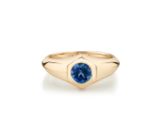 Lizzie Mandler Blue Sapphire Small Round Signet Ring