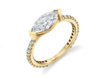 Shay Diamond Solitaire Marquise Pinky Ring 1.05cts 18k