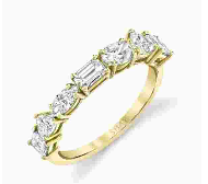 Shay YG Mixed Diamond Half Eternity Band Ring 1.88ct 18k