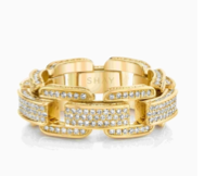 Shay YG Diamond Pave Deco Link Ring 1.88cts 18k