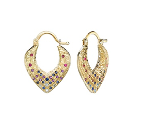Venyx Bear Paw Heart Earrings
