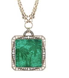Venyx WG Muzo Palm Necklace / Black Rhodium, Emerald 19.8ct, Diamonds 1.09ct 18k