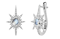 Venyx WG Solis Moonstone and Diamond Earrings / Moonstone 0.62ct, Diamonds 0.14ct 18k