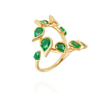 Fernando Jorge YG Open Flicker Emerald Ring 18k