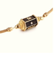 Marie Lichtenberg YG Knock On Wood Locket with Diamonds 0.72ct on Indian Chain 35cm 18k
