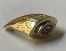 Marie Lichtenberg YG Evil Eye Ring Gold with Diamonds 0.13ct, Sapphires 0.11ct 18k