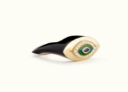 Marie Lichtenberg YG Evil Eye Ring Black ceramic with Diamonds 0.13ct , Sapphires 0.11ct 18k