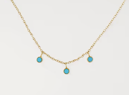 Jennifer Meyer 3 Turquoise Dangle Necklace
