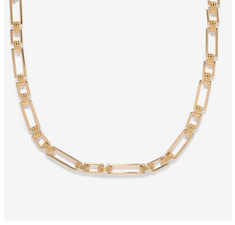 Azlee YG 19" Deco Link Chain 18k