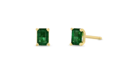 Zoe Chicco Emerald Cut Emerald Studs