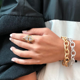 Carolina Bucci Link Bracelet Florentine Finish 18k