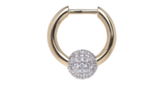 Rainbow K Small Piercing with Ball Diamond Pave Earring