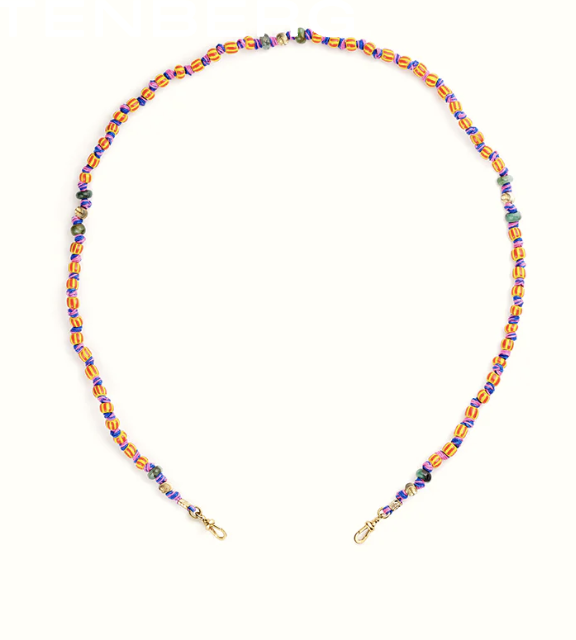 Marie Lichtenberg YG Yellow & Red Mauli Ghana beads 35cm (Demi-fine 9k)