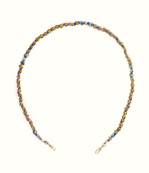 Marie Lichtenberg YG Yellow & Black Mauli Ghana beads 35cm (Demi-fine 9k)