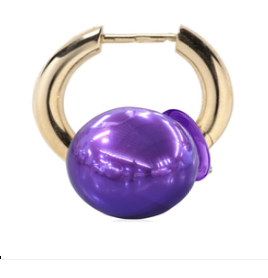 Rainbow K Large Piercing with Purple Metallic Ball