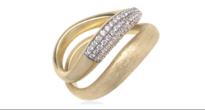 Rainbow K Wave Diamond Double Ring 0.34ct (Demi-fine 9k)