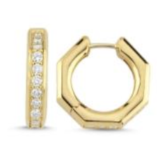 Ascher Large Diamond Pave Bubble Hoops