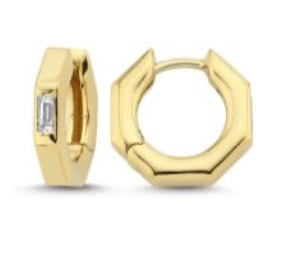 Ascher Small Diamond Baguette Bubble Hoops