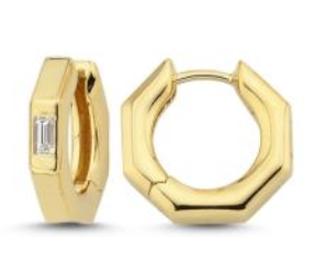 Ascher Medium Diamond Baguette Bubble Hoops