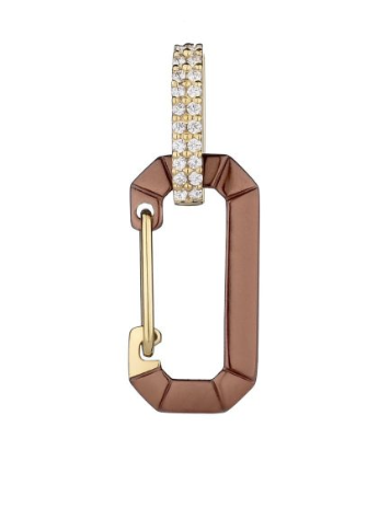 Eera Brown Small Chiara Metallic Diamond Earring 0.17ct SS+18k