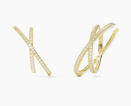 Eva Fehren YG Large Diamond Orbit Hoops 1.31ct 18k