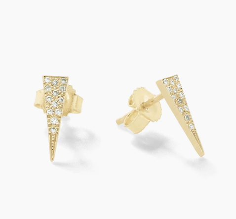 Eva Fehren YG Pave Fringe Studs 0.08ct 18k