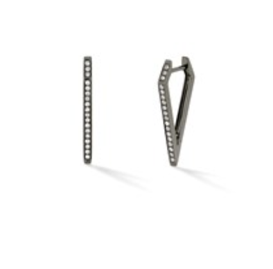 Eva Fehren BLK WG Diamond Dagger Hoops 0.18ct 18k