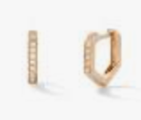 Eva Fehren YG Diamond Hexagon Hoops 0.12ct 18k