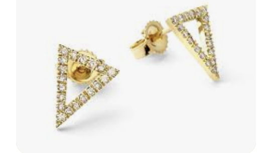 Eva Fehren YG Pave Apex Studs 0.12ct 18k