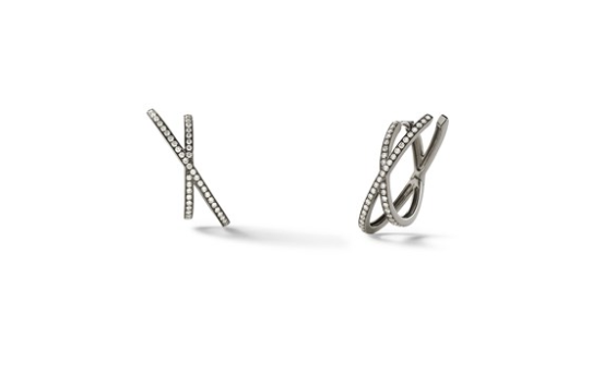Eva Fehren BLK WG Medium Diamond Orbit Hoops 0.44ct 18k