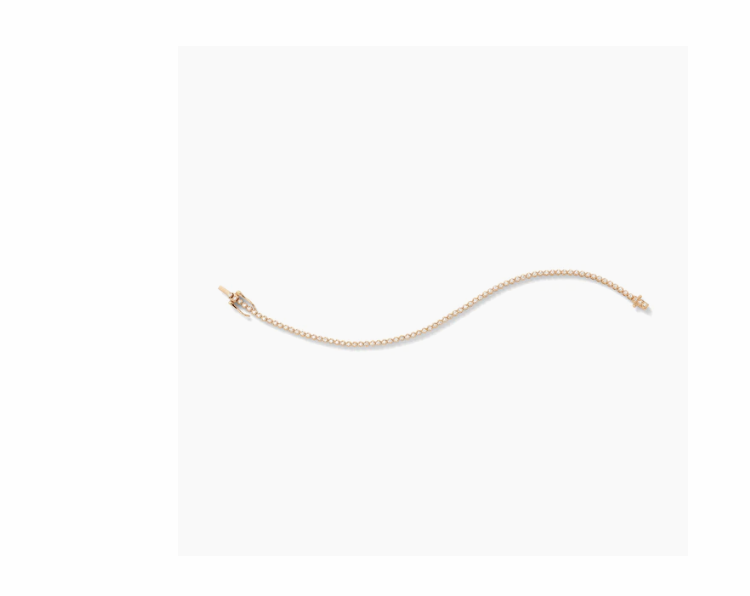 Eva Fehren Line 1mm Tennis Bracelet with White Diamonds 0.5ct 18k