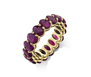 Shay RG Oval Ruby Eternity Band Ring 9ct 18k
