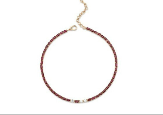 Shay RG Diamond & Ruby Tennis Necklace / 1.24ct Diamonds, 19ct Ruby 18k