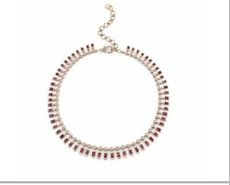 Shay RG Dot Dash Ruby & Diamond Necklace / 1.69ct Diamonds, 8ct Ruby 18k