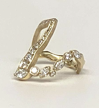 Milamore Kintsugi Float Pave Diamond Victoria Ring