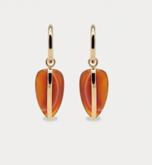 By Pariah YG Pebble Earrings / Carnelian (Demi-fine 14k)