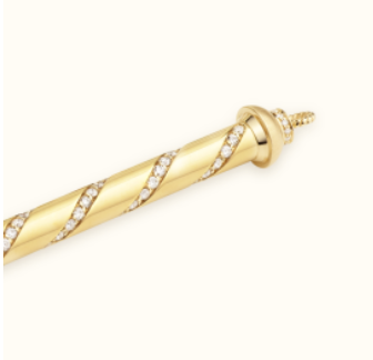 Marie Lichtenberg Plain Gold Candy Cane Pendant with Diamonds