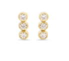 Jennifer Meyer YG 3 Diamond Mini Bezel Studs 0.06ct 18k
