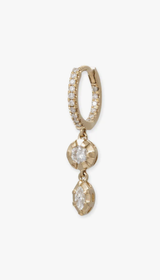 Jacquie Aiche Sophia Pave Round & Marquise Diamond Drop Mini Hoop
