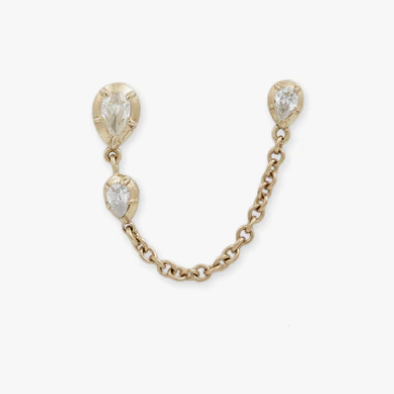 Jacquie Aiche  Teardrop Chain Double Stud