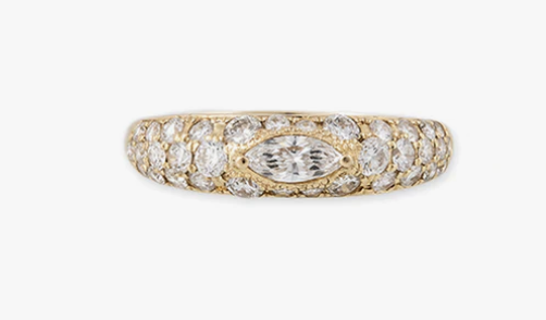 Jacquie Aiche YG Marquise Diamond Center Pave Dome Ring (Demi-fine 14k)
