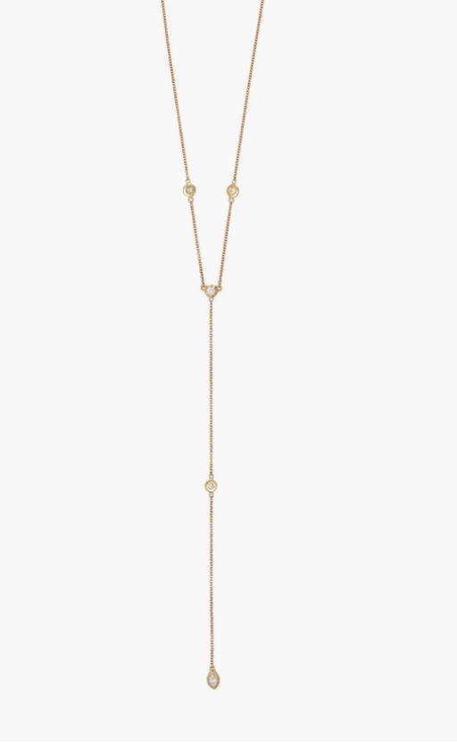 Jacquie Aiche Y Necklace Round & Marquise