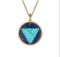 Noor Fares YG Vish Lapis Inlay pendant / Lapis & Turquoise 12.13ct (Demi-fine 14k)