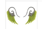 Noor Fares Fly Me to the Moon Wing Earrings with Jade
