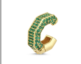Ascher Emerald  Bubble Ear Cuff