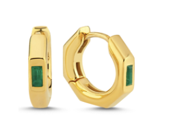 Ascher  Small Emerald  Bubble Hoops