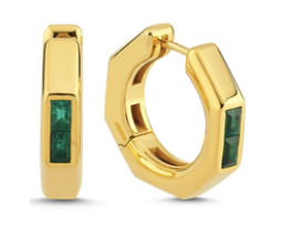 Ascher Large Emerald Bubble Hoops