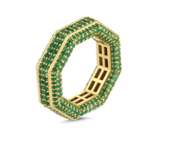 Ascher Emerald Pave Bubble Ring