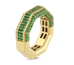 Ascher Emerald Duo Bubble Ring